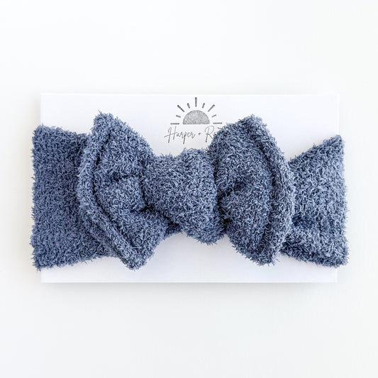 Blue Teddy Bear Top Knot