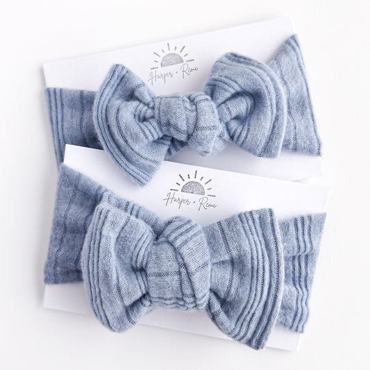 Dusty Blue Brushed Ribbed Baby Headband
