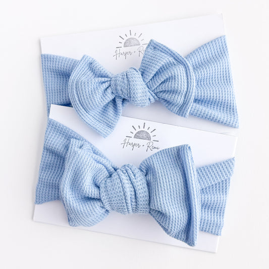 Bright Blue Waffle Baby Headband