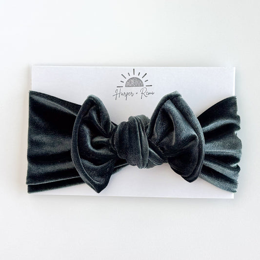 Blue Velvet Baby Top Knot