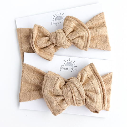 Light Brown Sweater Wide-Ribbed Baby Headband