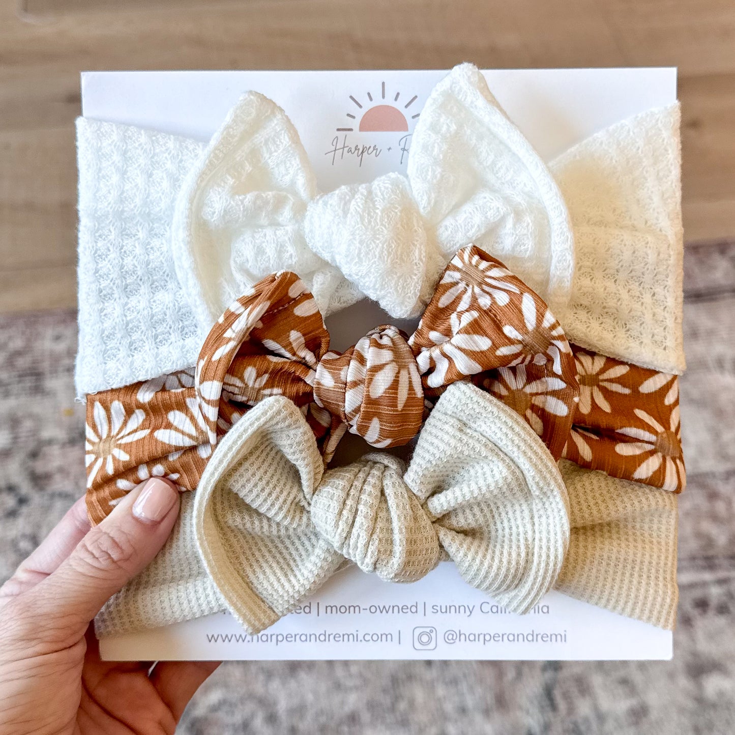 Brown Daisies | Fall Baby Bow Bundle