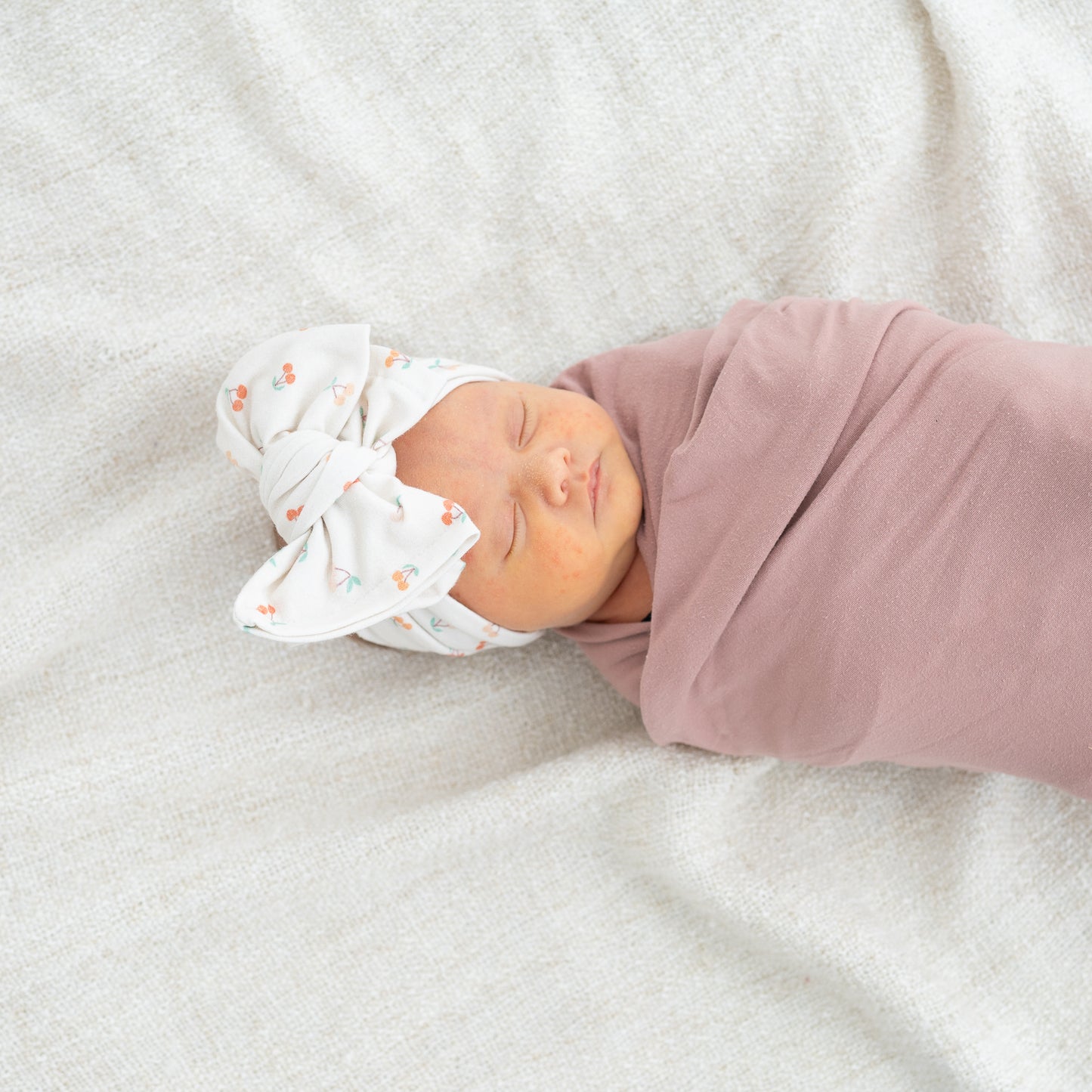 Dainty Cherry Print Cotton Jersey Baby Headband