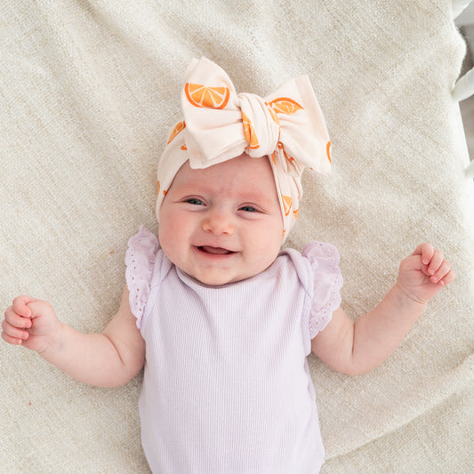 Orange Slice Print Cotton Jersey Baby Headband