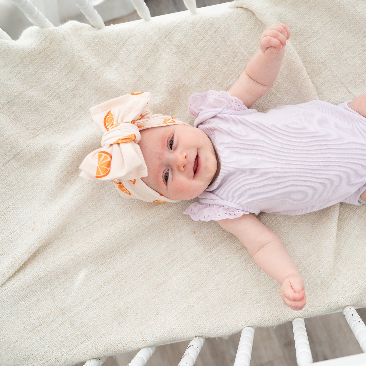 Orange Slices + Ivory Terry Cloth | Baby Bow Bundle