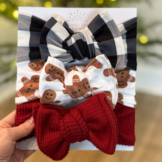 Holiday Oversized Bow Bundle | Gingerbread Men