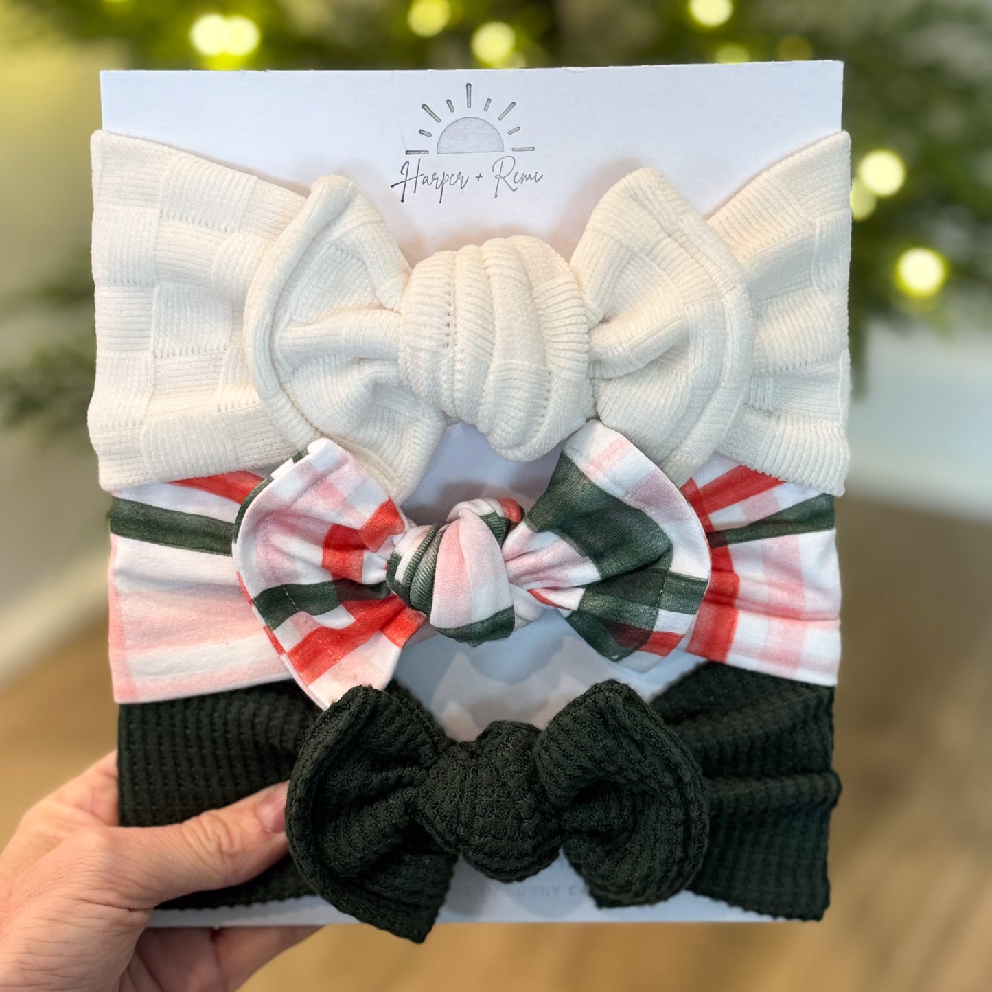 Holiday Top Knot Bow Bundle | Pink Plaid