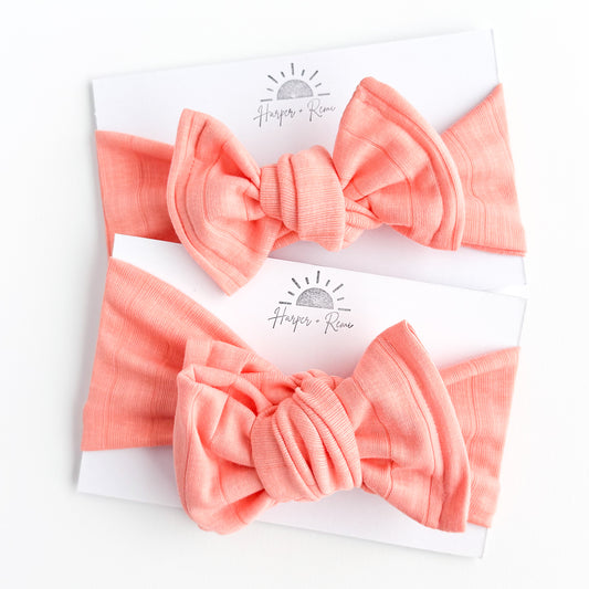 Bright Coral Wide Ribbed Baby Headband