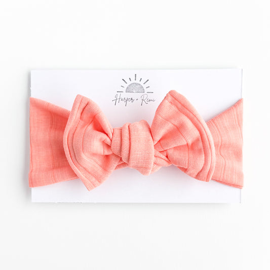 Bright Coral Wide Ribbed Baby Headband