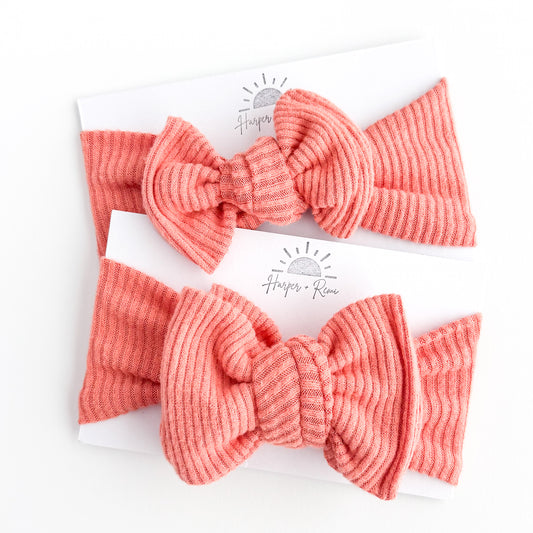 Coral Brushed Ribbed Sweater Baby Headband