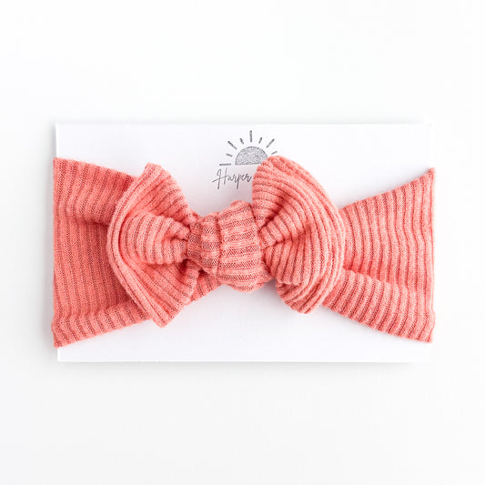 Coral Brushed Ribbed Sweater Baby Headband
