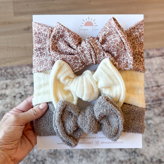 Cozy Cottage Neutrals Bow Bundle