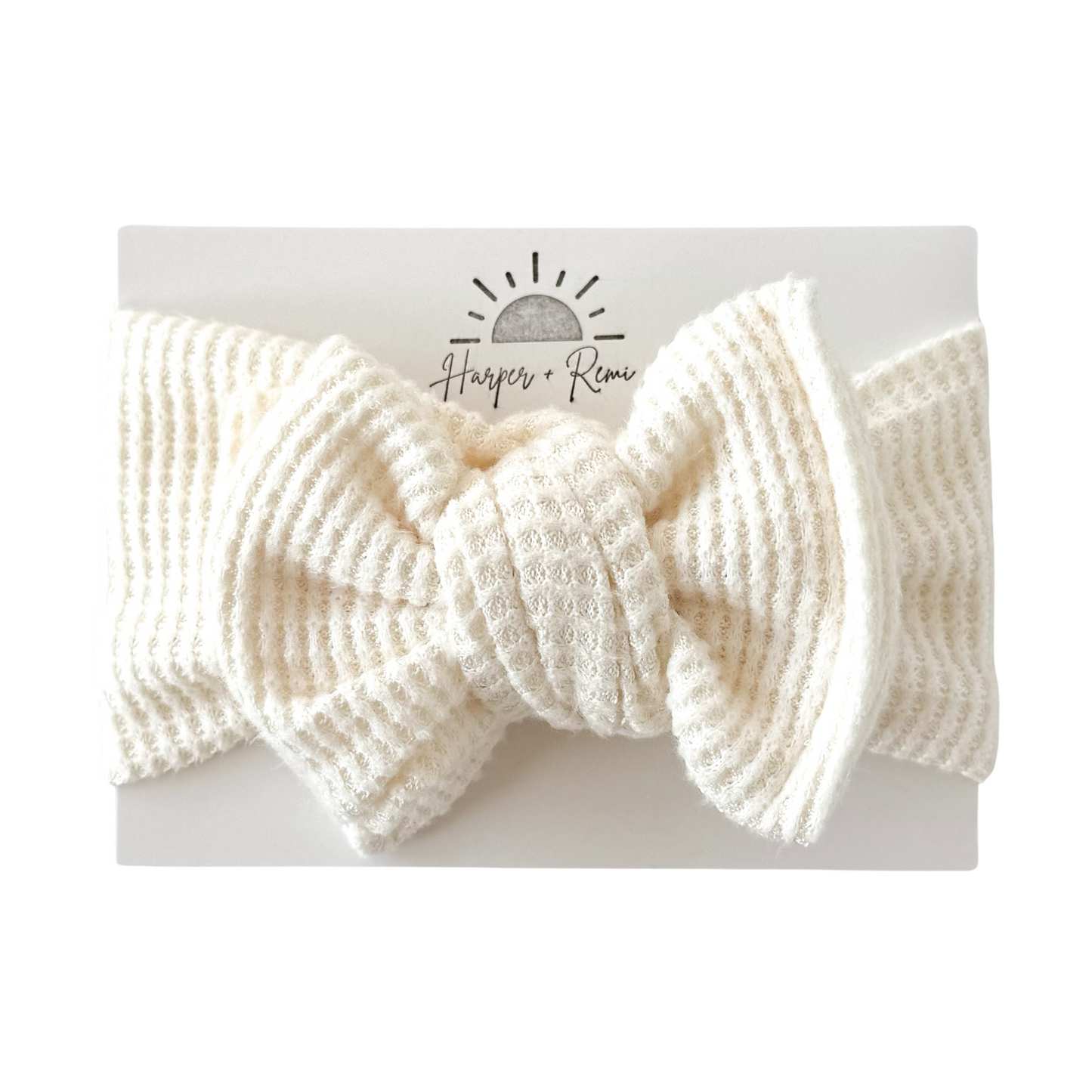 Cream Brushed Waffle | Sweater Oversized Bow