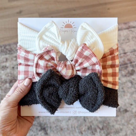 Autumn Gingham Bow Bundle