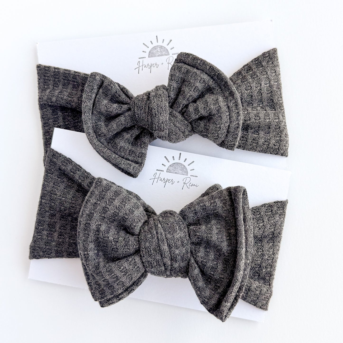 Charcoal Gray Honeycomb Waffle Baby Headband