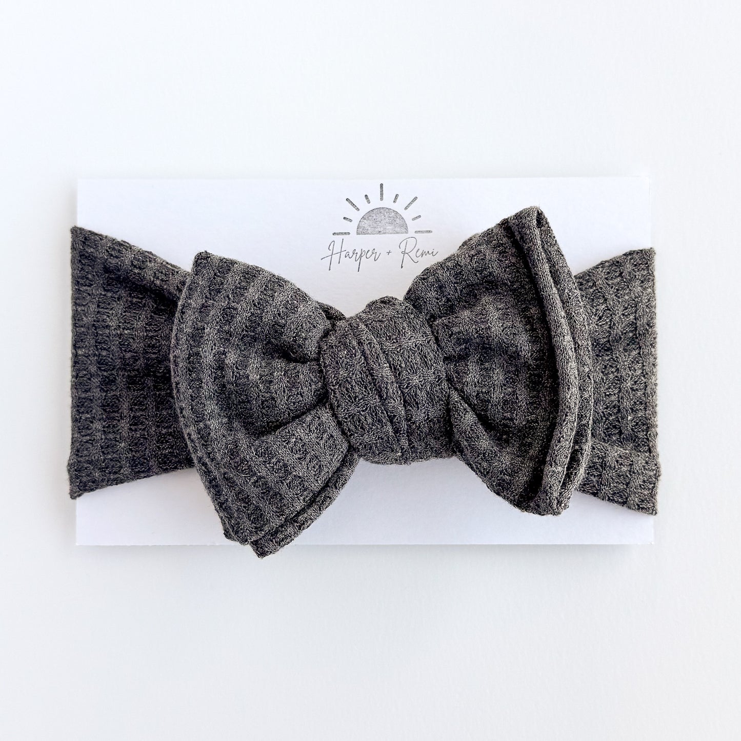 Charcoal Gray Honeycomb Waffle Baby Headband
