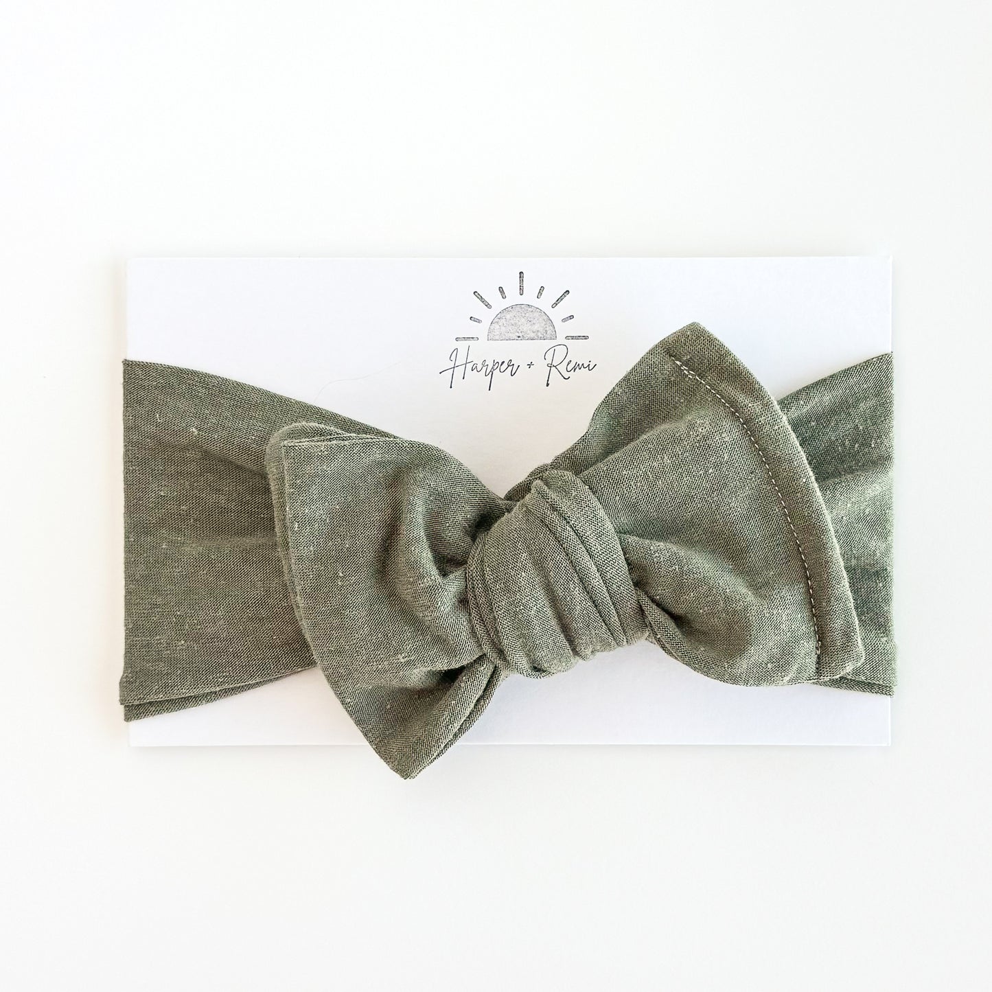 Lichen Green Distressed Cotton Baby Headband