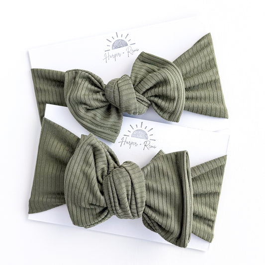 Hunter Green Ribbed Baby Headband