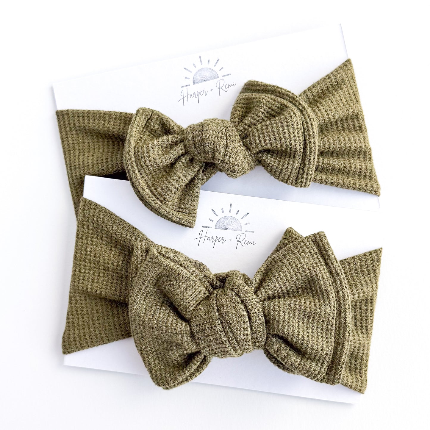 Olive Green Waffle Baby Headband
