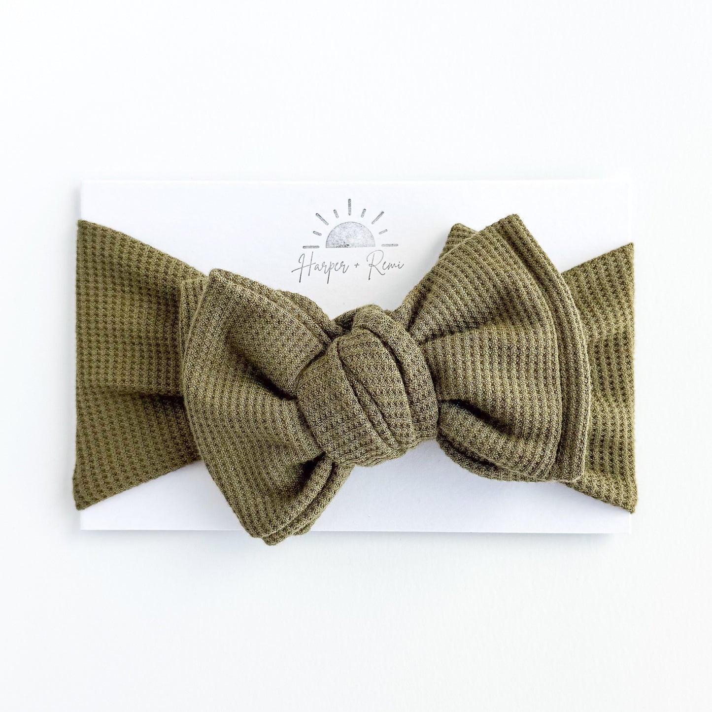 Olive Green Waffle Baby Headband