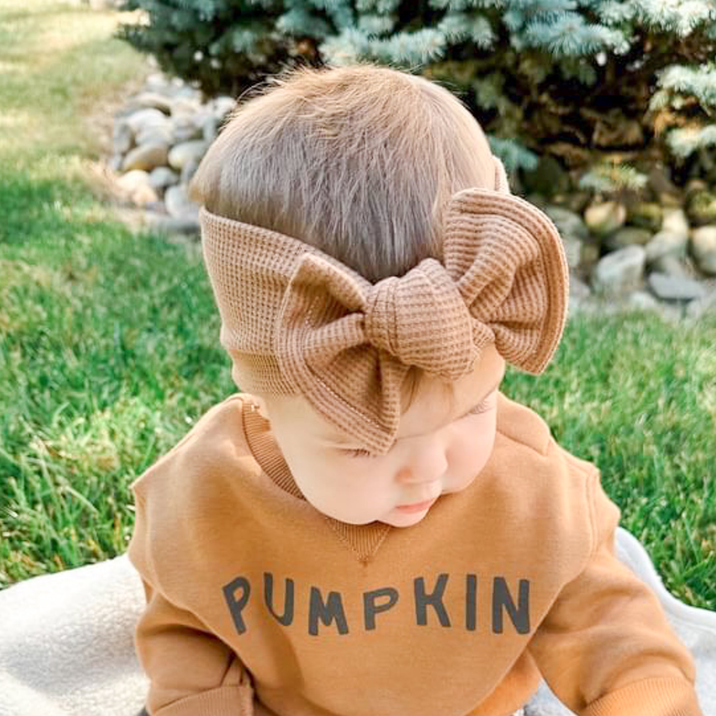 Mocha Brown Waffle Baby Headband | Harper + Remi Mocha Brown Waffle Baby Headband | Harper + Remi