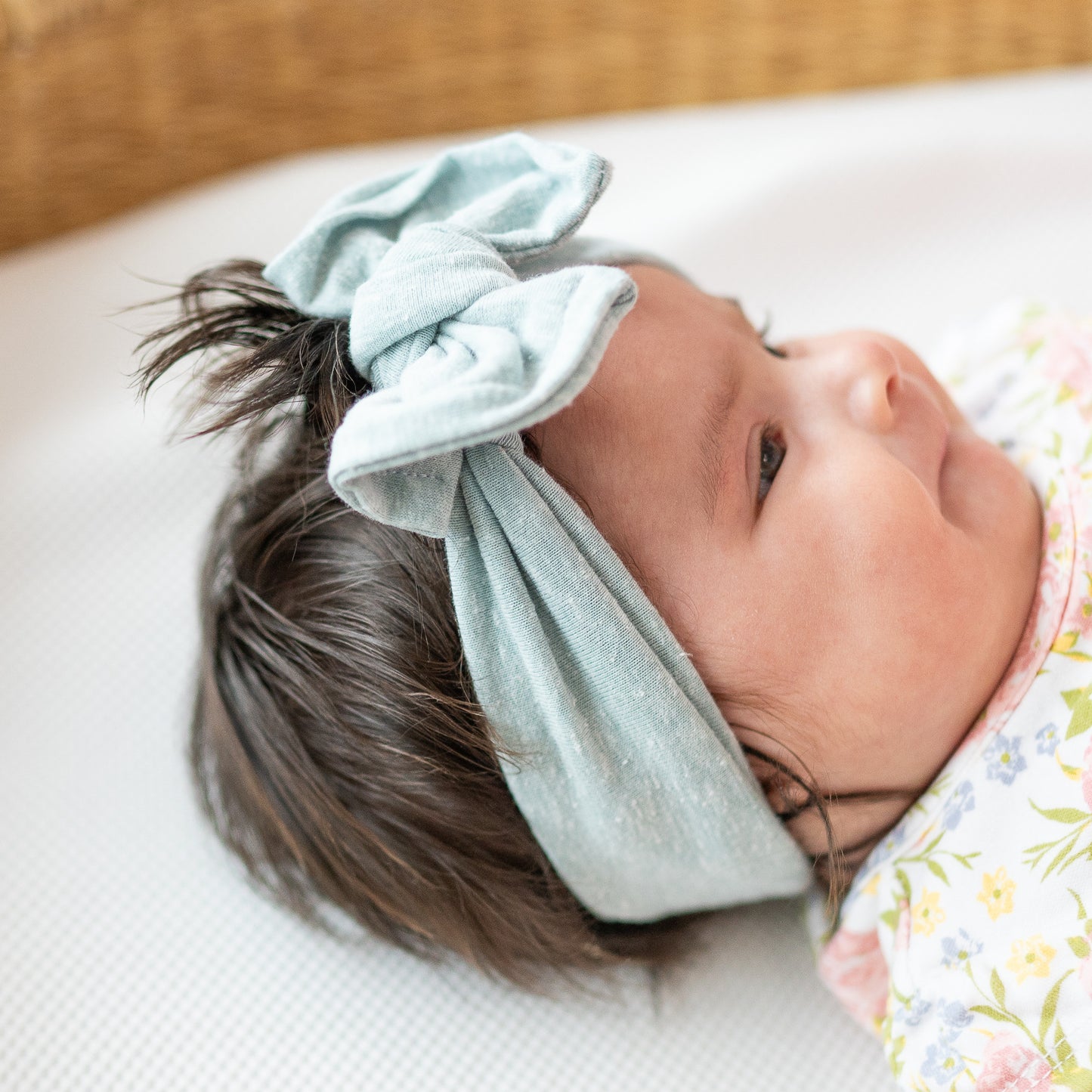 Light Teal Heather Jersey Baby Headband