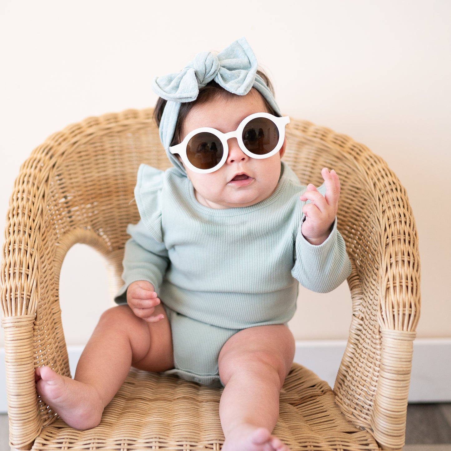 Light Teal Heather Jersey Baby Headband