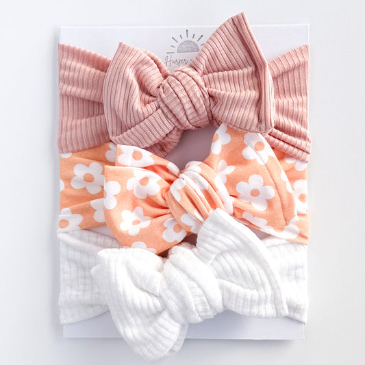 Melon Retro Daisy | Oversized Bow Bundle