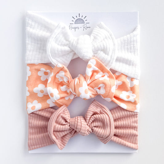 Melon Retro Daisy | Top Knot Bundle