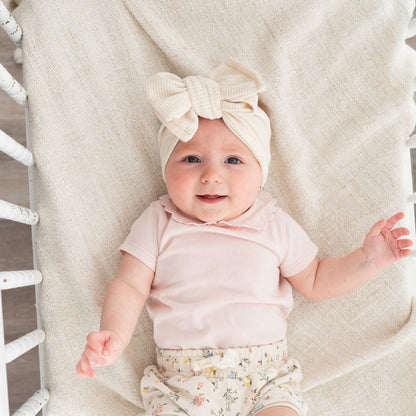 Oatmeal Heather Waffle Baby Headband