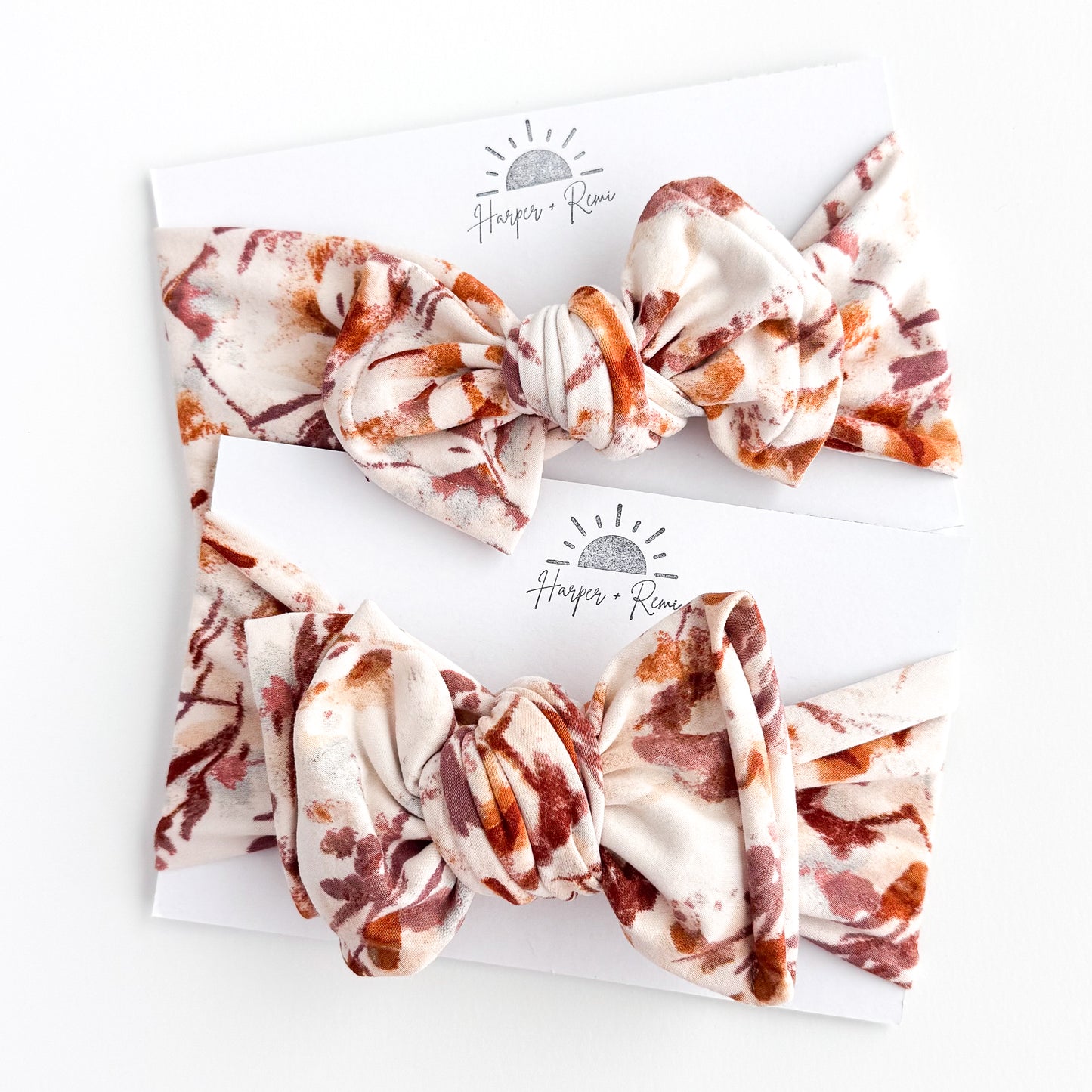 Rust Floral Brushed Baby Headband