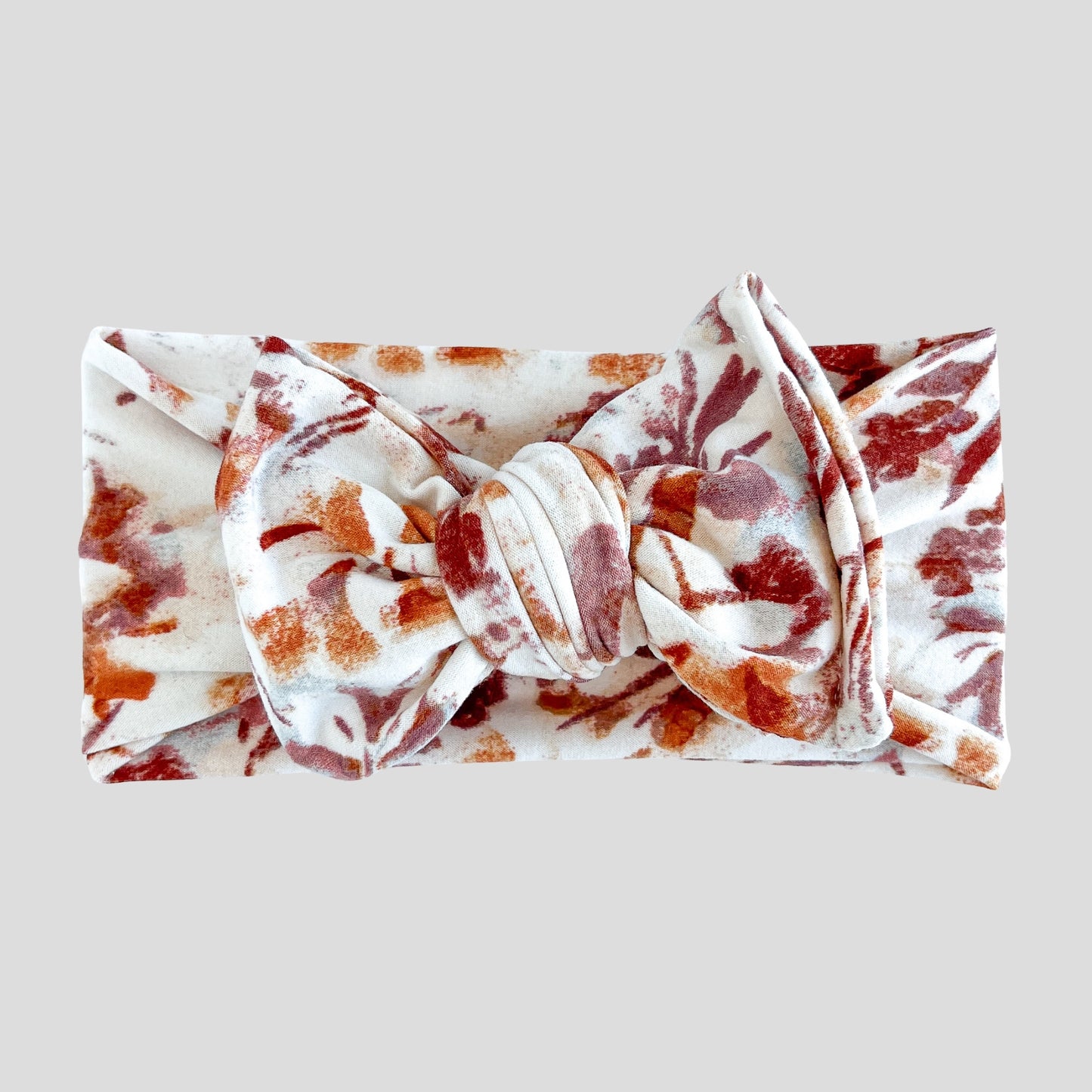 Rust Floral Brushed Baby Headband