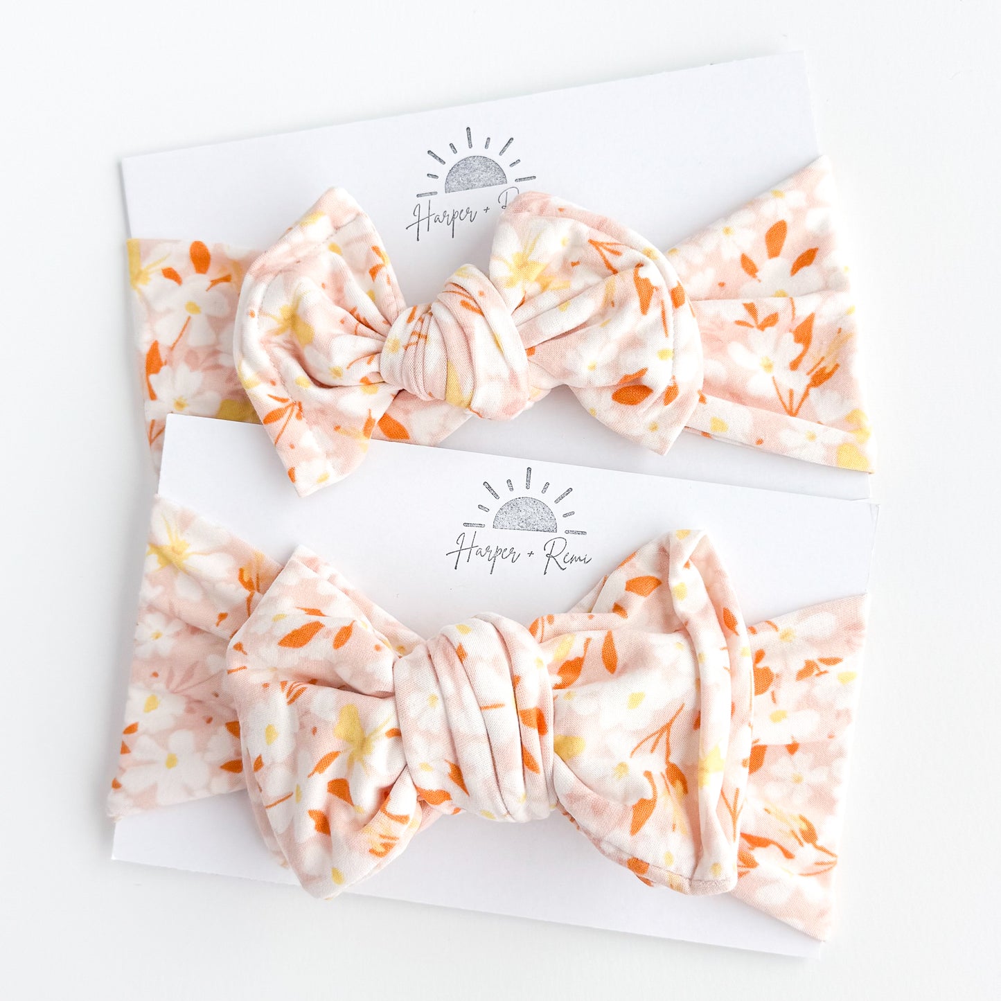 Blush Floral + White Eyelet | Baby Bow Bundle