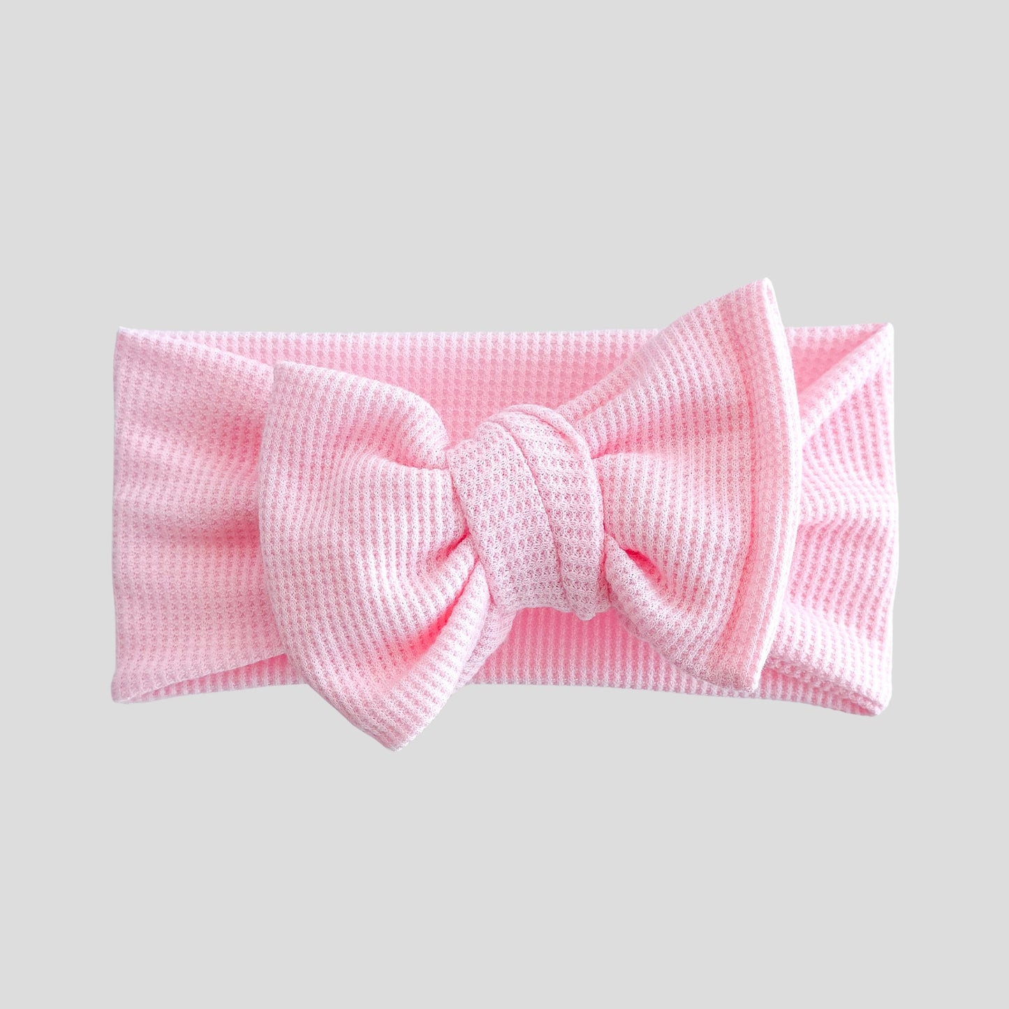Light Pink Floral Ribbed Baby Headband