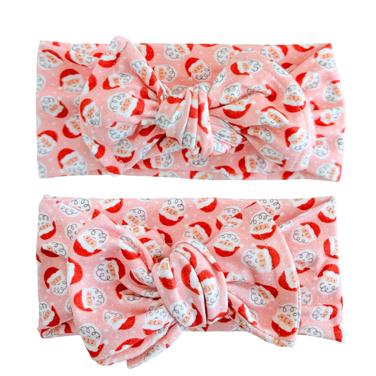 Pink Santa Christmas Baby Headband