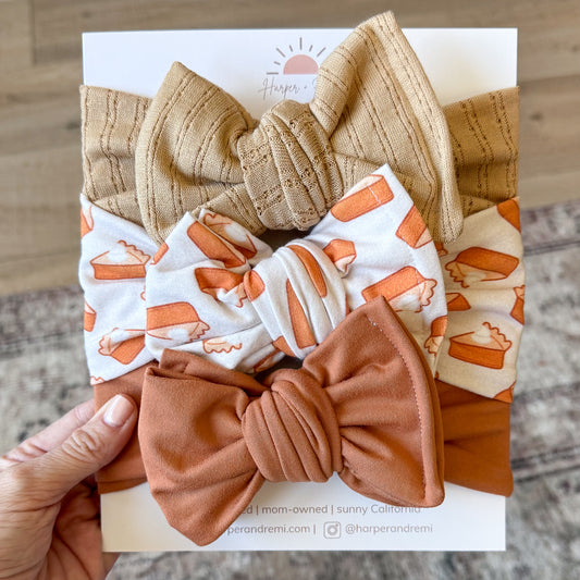 Pumpkin Pie | Fall Baby Bow Bundle