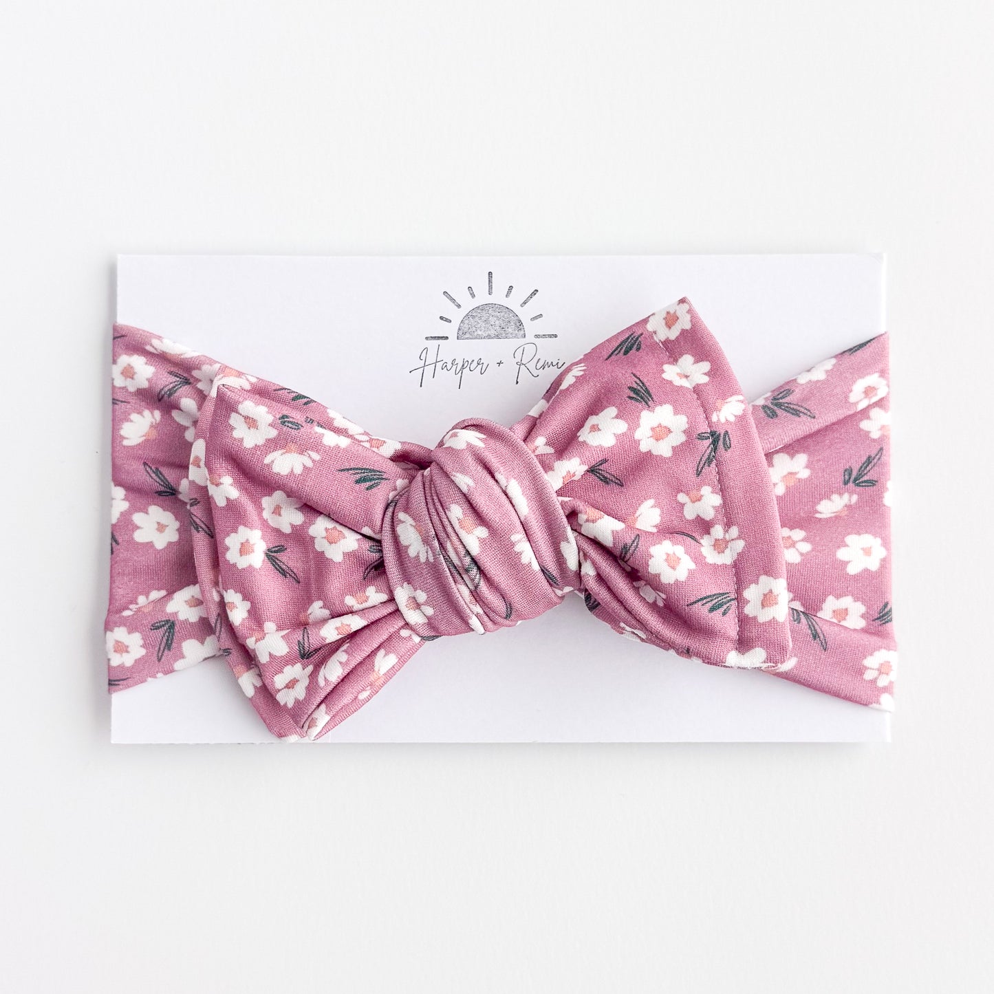 Purple Floral Jersey Baby Headband