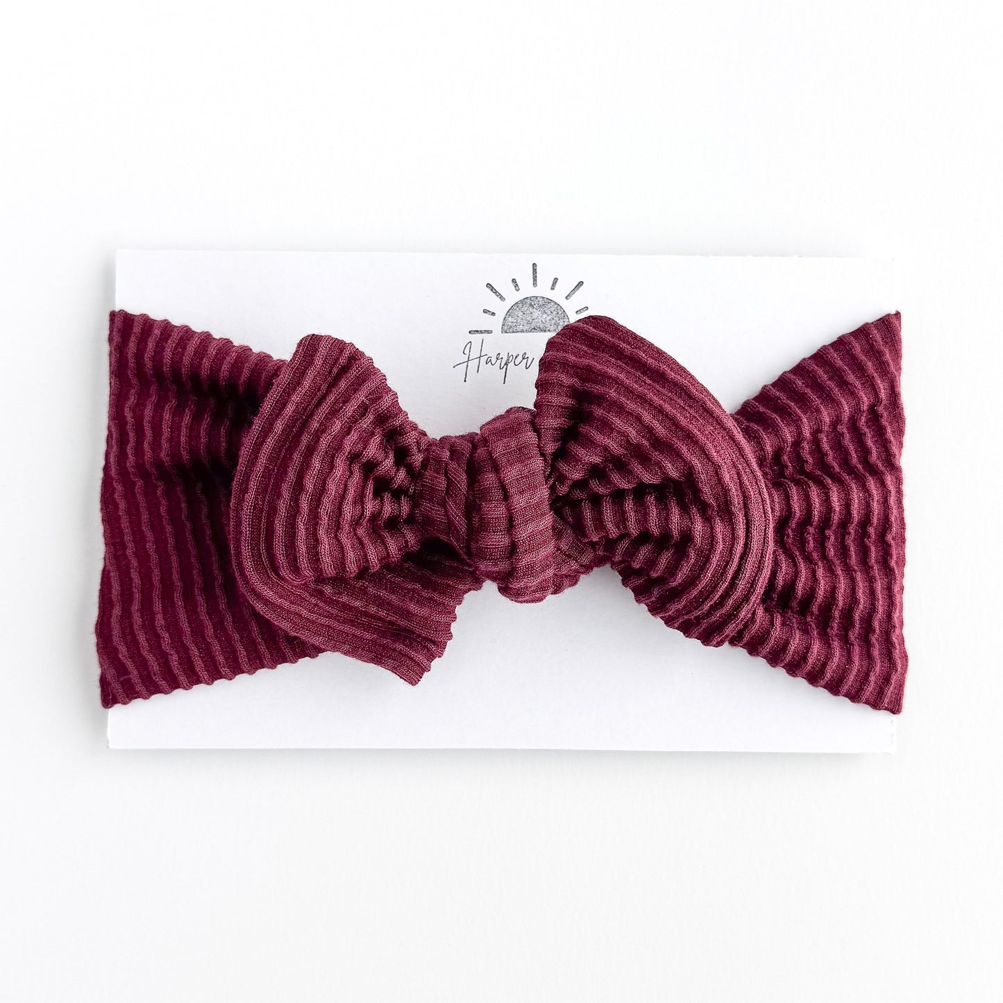 Maroon Wavy Ribbed Baby Headband