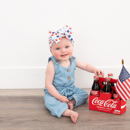 4th of July | Stars Print Cotton Jersey Baby Headband