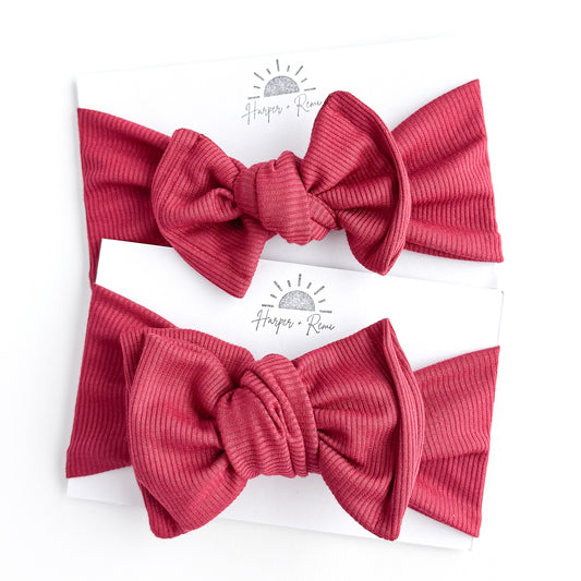 Red Premium Ribbed Headband