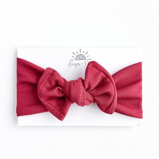 Red Premium Ribbed Headband