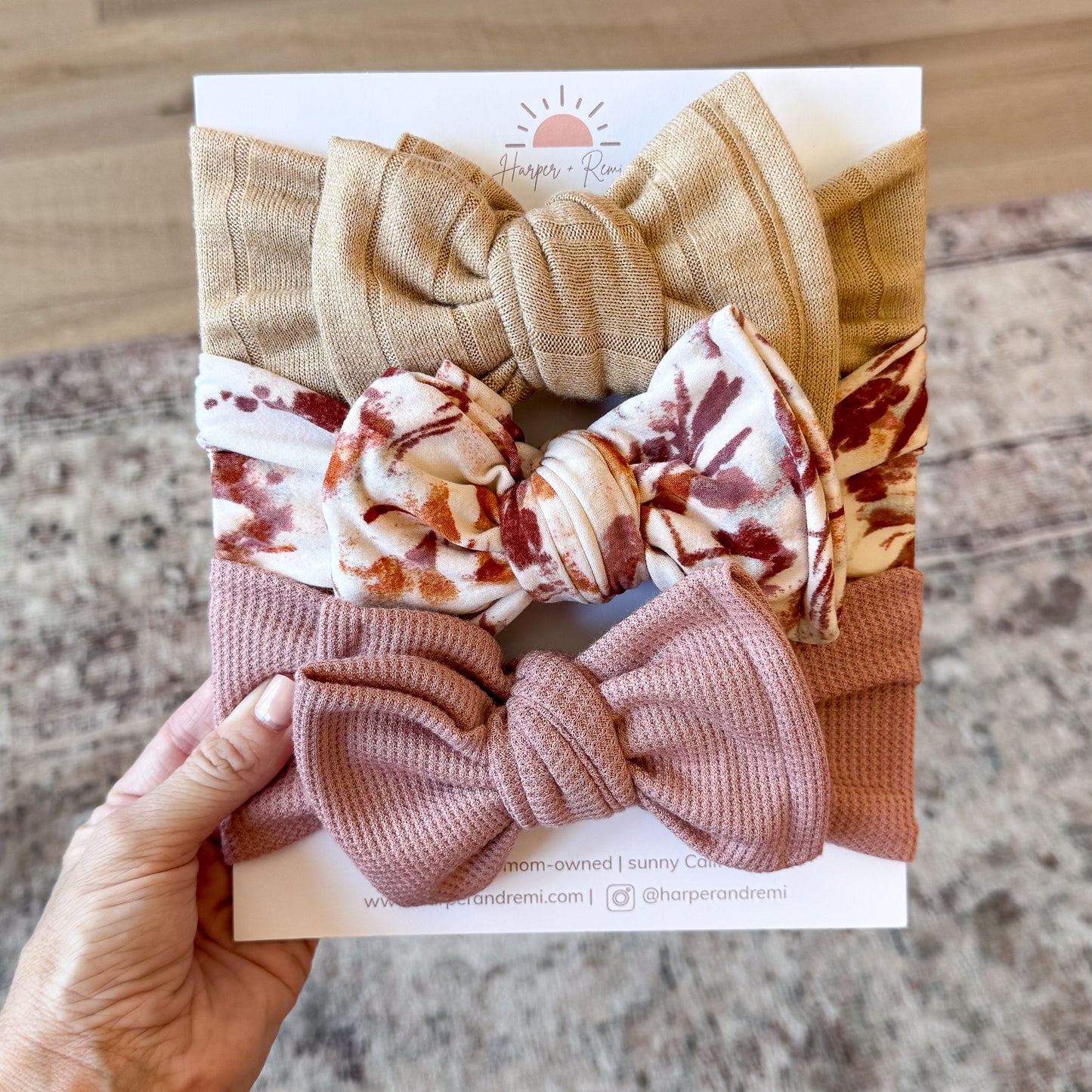 Rust Floral | Fall Baby Bow Bundle