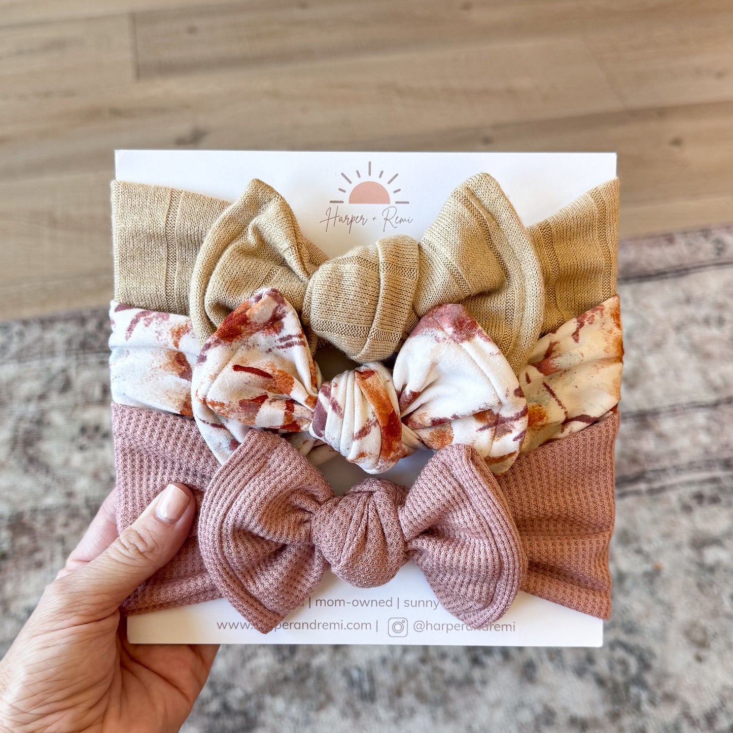 Rust Floral | Fall Baby Bow Bundle