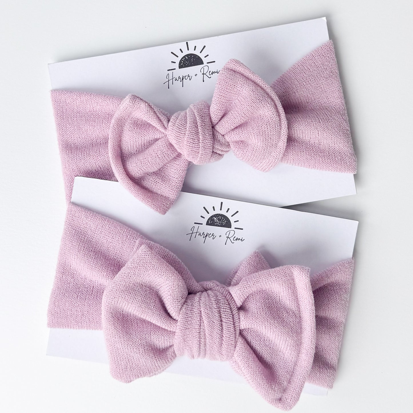 Tiny Black Hearts + Light Purple Terry Cloth | Baby Bow Bundle