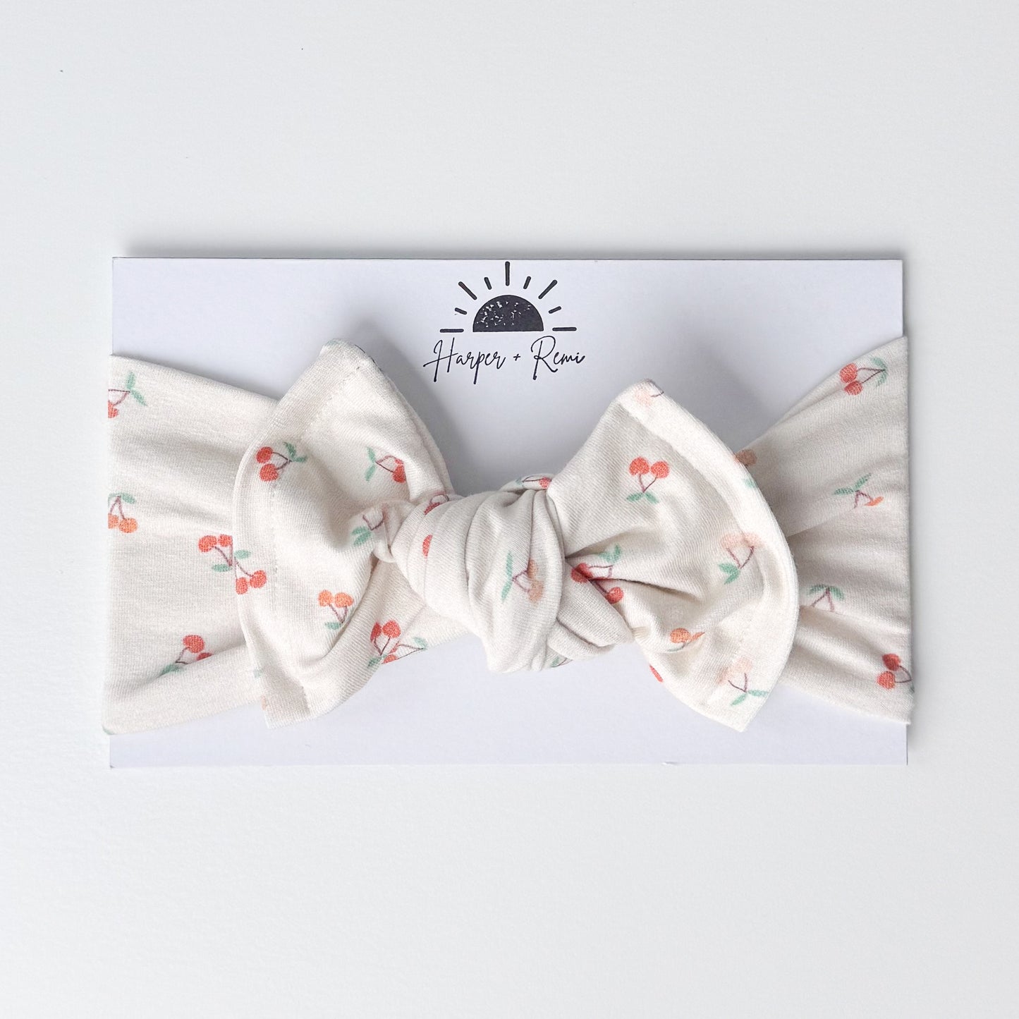 Dainty Cherry Print Cotton Jersey Baby Headband