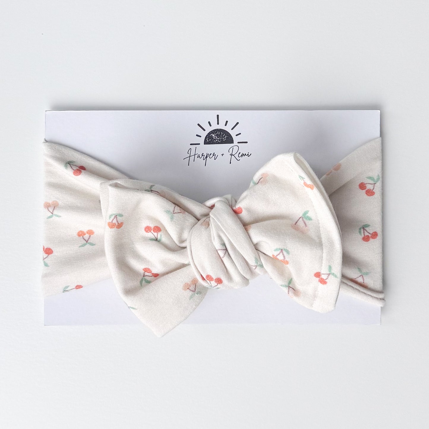 Dainty Cherry Print Cotton Jersey Baby Headband