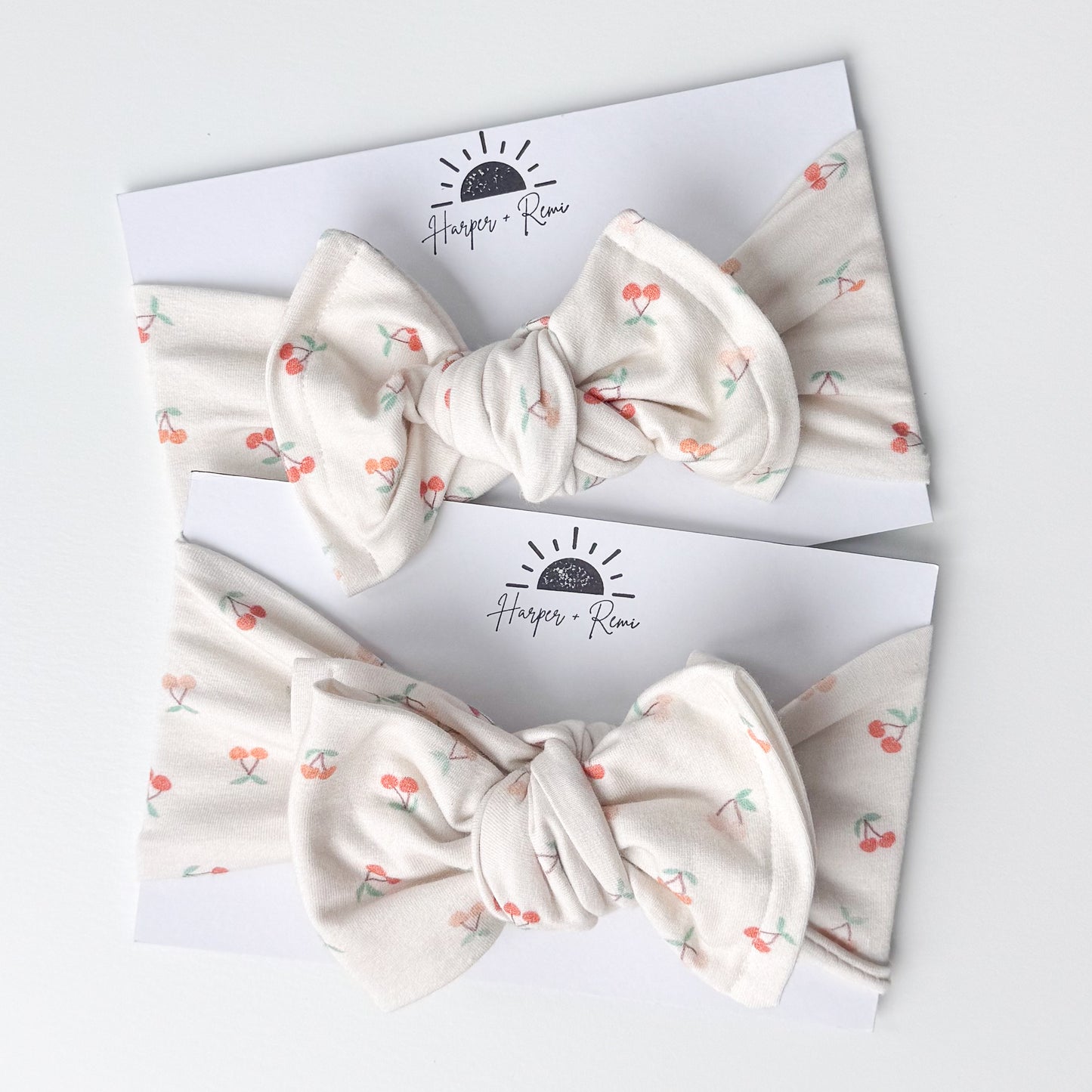 Dainty Cherry Print Cotton Jersey Baby Headband