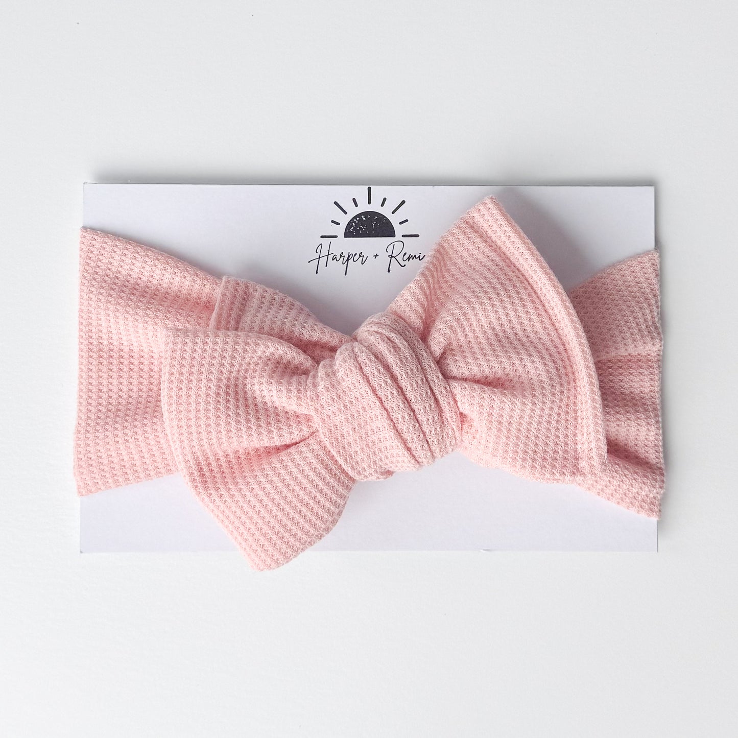Peachy Pink Waffle Baby Headband