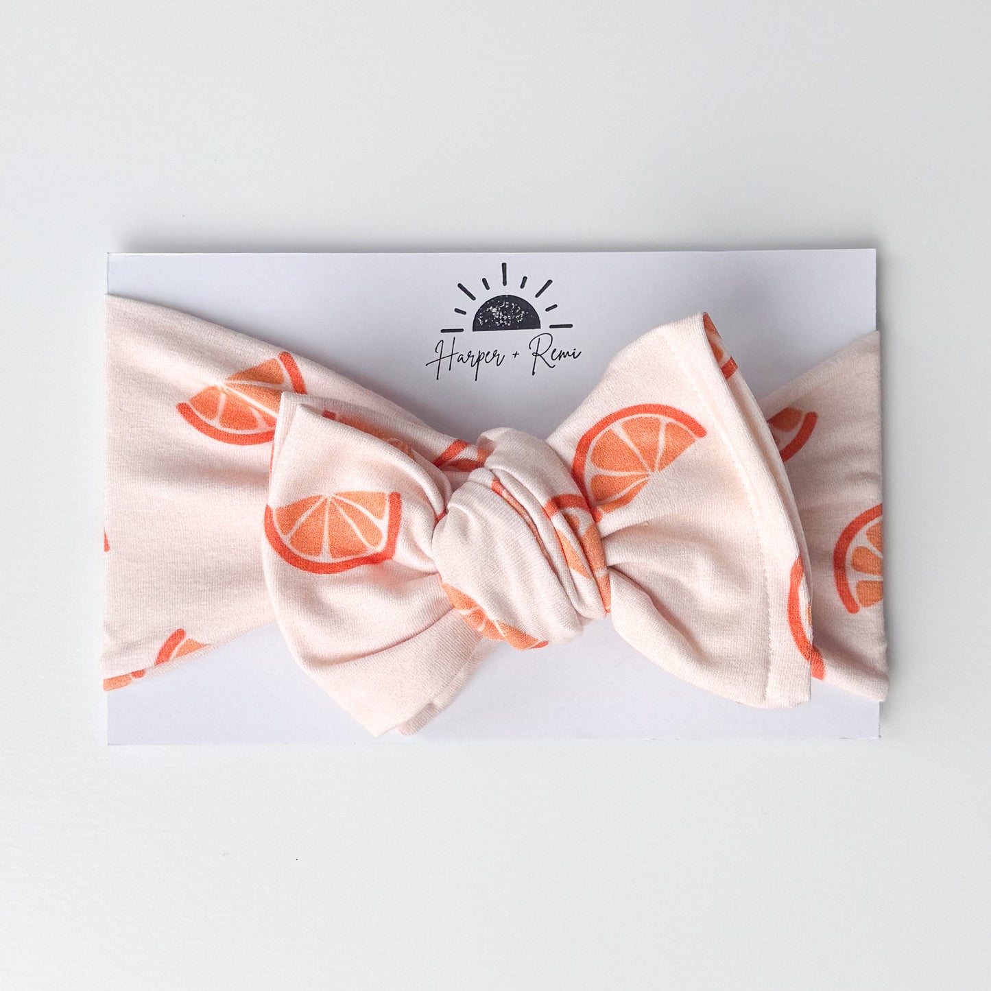 Orange Slice Print Cotton Jersey Baby Headband
