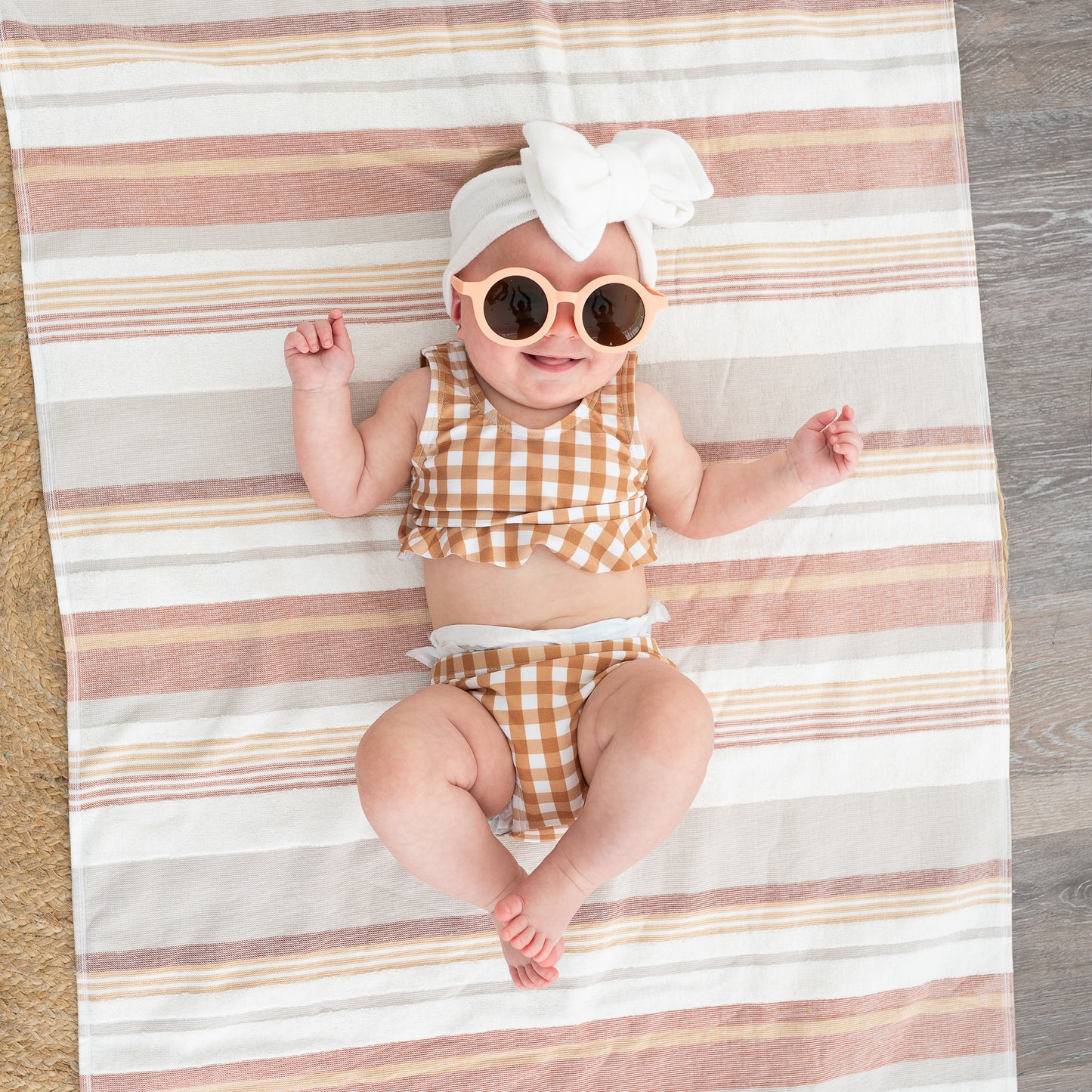 Orange Slices + Ivory Terry Cloth | Baby Bow Bundle